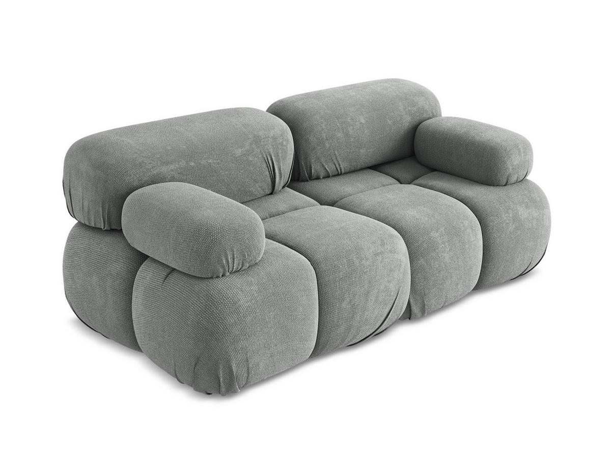 2-SITZER-SOFA Chenille Stoff Grau - Blau/Schwarz, Kunststoff/Textil (190/70/96cm) - Makamii