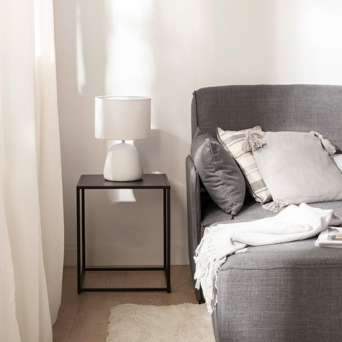 BEISTELLTISCH Ida Schwarz 45 cm x 53 cm - Schwarz, Metall (45/45/53cm)