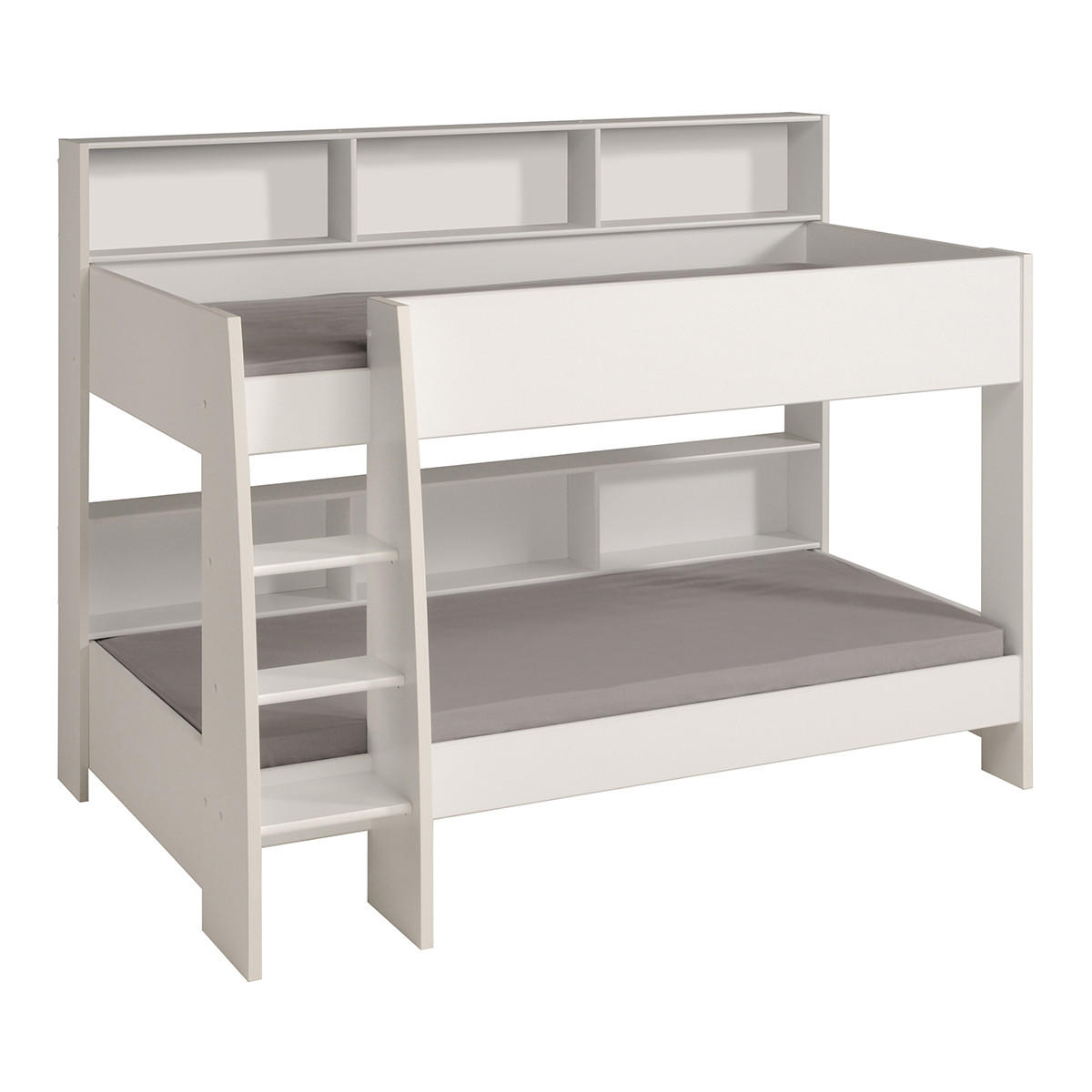 HOCHBETT mit Nischen - 90x200 cm - Leo - Weiß, Holzwerkstoff (90/200cm) - Calicosy