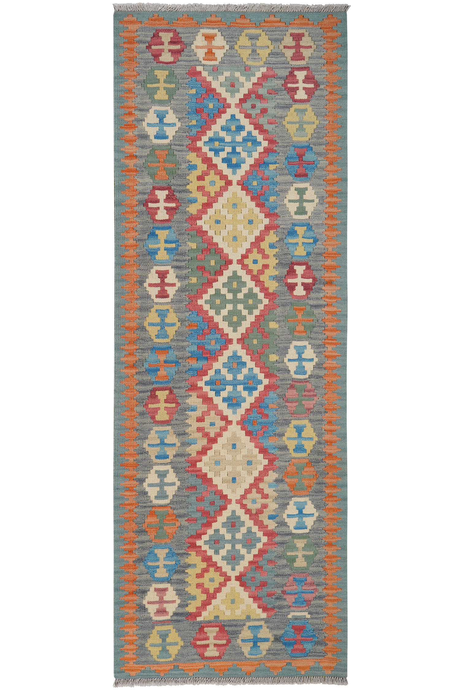 HANDWEBTEPPICH Kelim Gashgai Rot 242/84 cm Schurwolle - Rot, Textil (84/242cm) - Looma