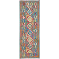 HANDWEBTEPPICH Kelim Gashgai Rot 242/84 cm Schurwolle - Rot, Textil (84/242cm) - Looma