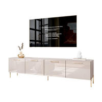 TV-ELEMENT AURA 200 KASCHMIR Hochglanz auf geraden goldenen Beinen - Kaschmir/Goldfarben, Holzwerkstoff (200/50/40cm) - Lookway