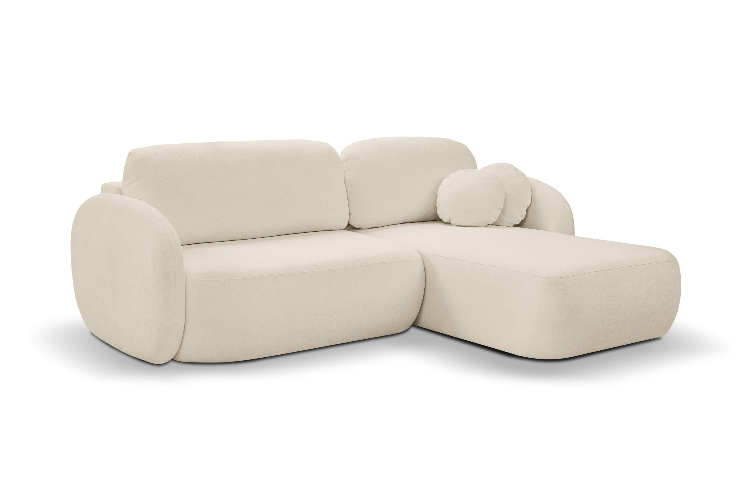 ECKSOFA Olena - Beige (Sicuro 55) - Beige, Holzwerkstoff (248/174cm)