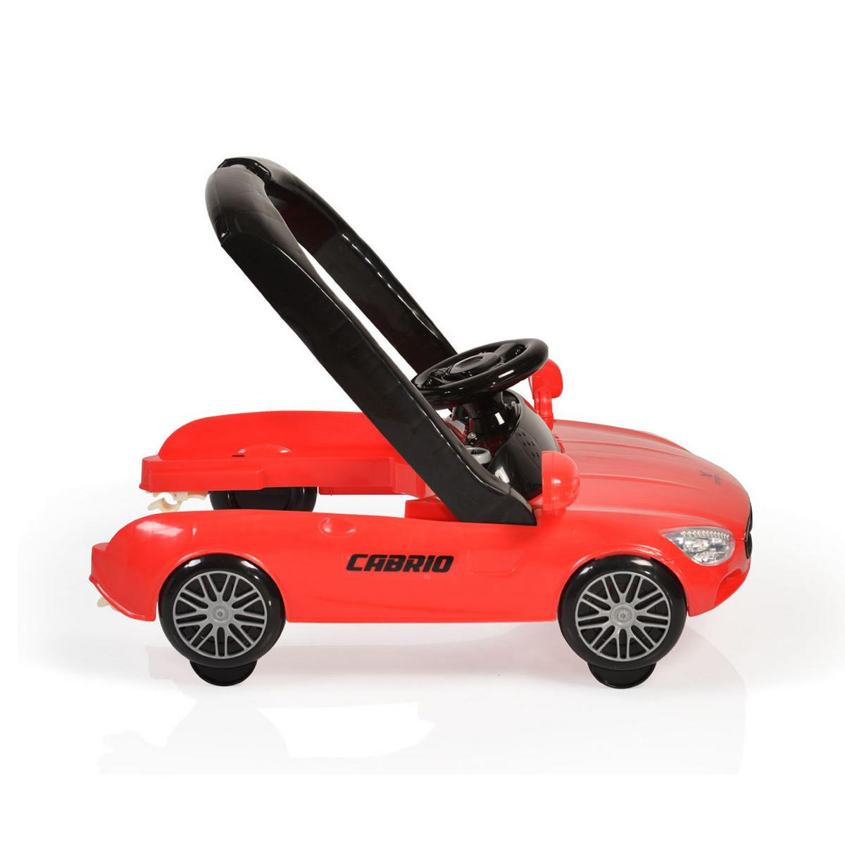LAUFHILFE Cabrio 2 in 1 rot/schwarz Auto-Design höhenverstellbar Armaturenbrett mit Licht - Rot, Kunststoff (73/53/63cm) - Cangaroo