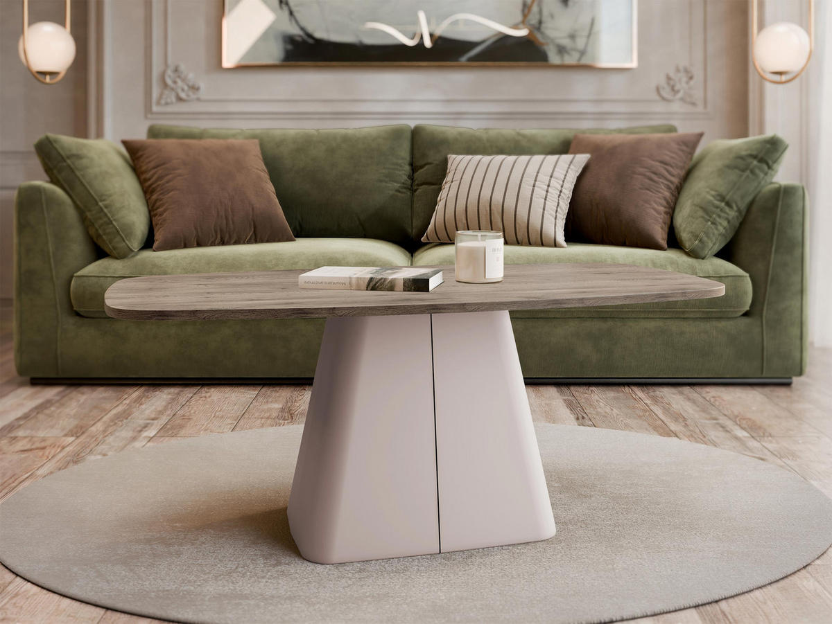 COUCHTISCH Noa Cashmere - Kaschmir/Eichefarben, Holzwerkstoff/Metall (60/120/48cm) - MIRJAN24