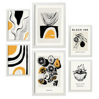 POSTER Set Mit 6 Schwarze Tintenfrüchte Größe A3 & A4 Weißer Rahmen - Weiß, Papier (29.7/1cm) - Nacnic