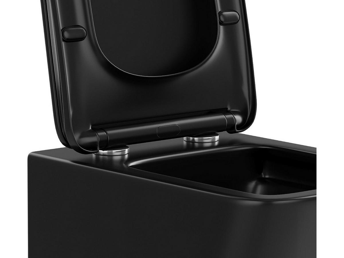 HÄNGE WC - 35.5 cm x 51.5 cm - keramik - schwarz Clemona - Schwarz, Keramik (35.5/34/51.5cm) - Vente-Unique