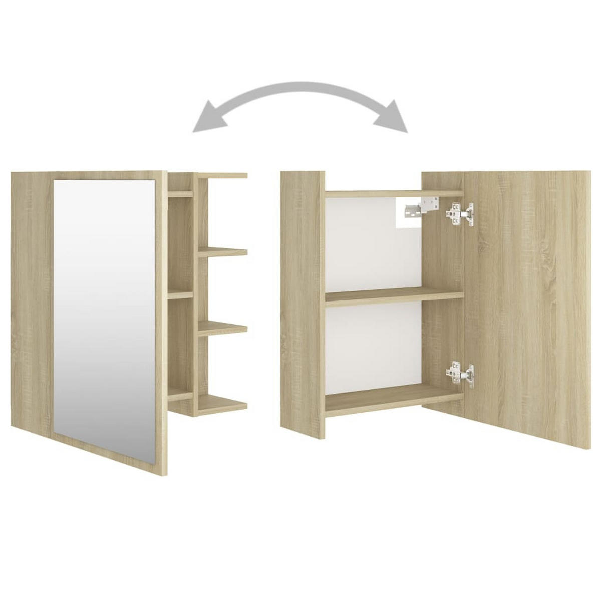 BAD-SPIEGELSCHRANK Sonoma-Eiche 62,5/20,5/64 Cm Holzwerkstoff - Braun, Holz (62.5/20.5/62.5cm) - vidaXL