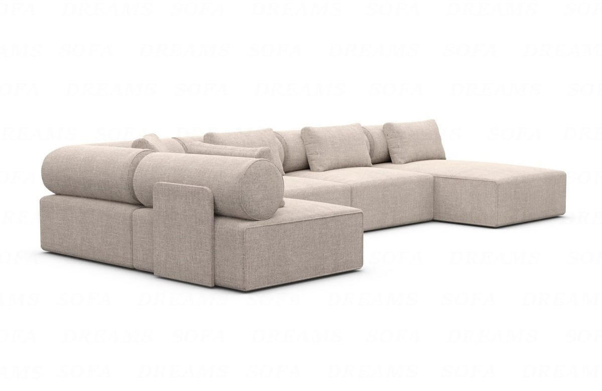 WOHNLANDSCHAFT Cipriani Beige Strukturstoff - Beige, Kunststoff (400/77/200cm)