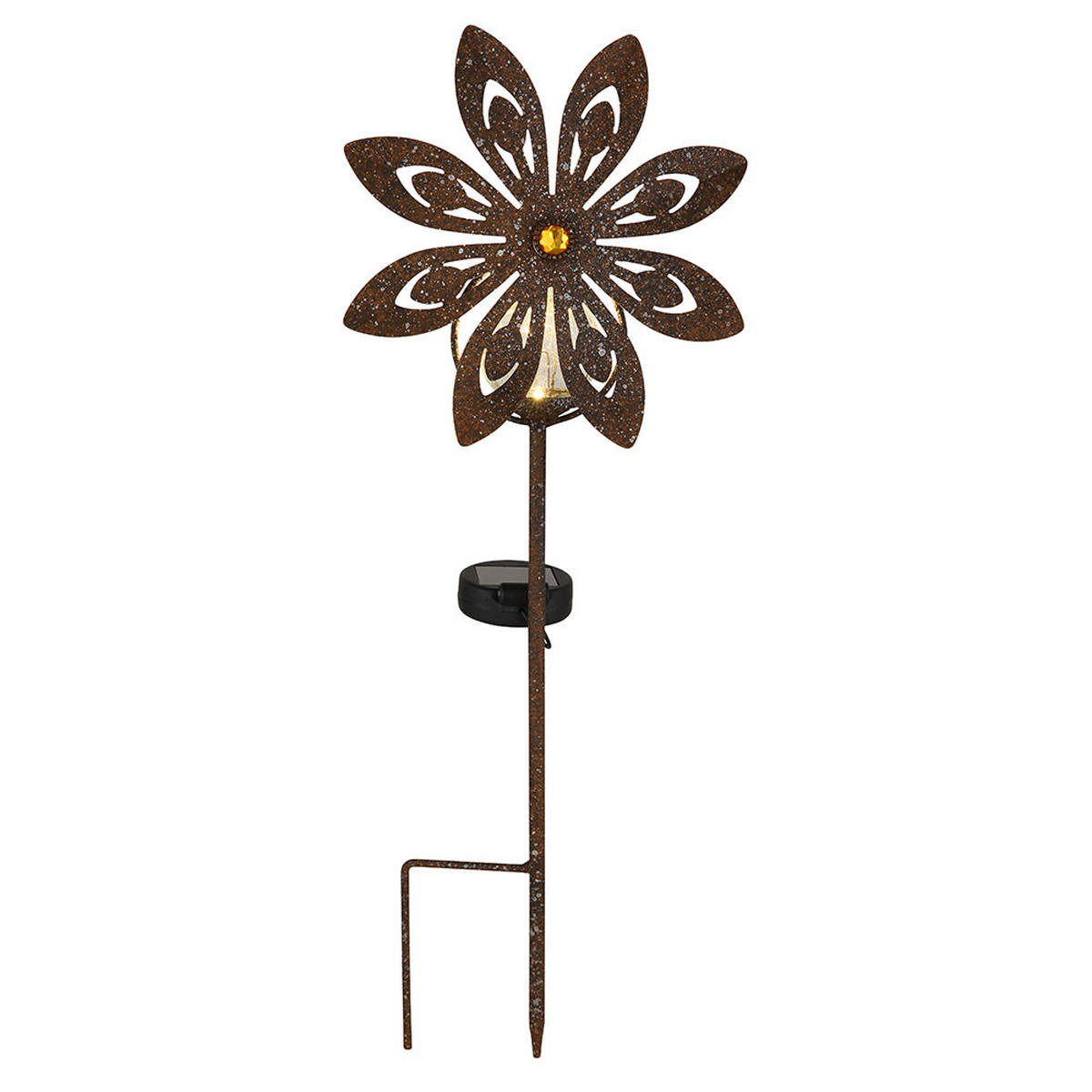 LED AUSSENLEUCHTE Metall Rostoptik Braun - Braun, Glas (20/9/50cm) - Globo Lighting