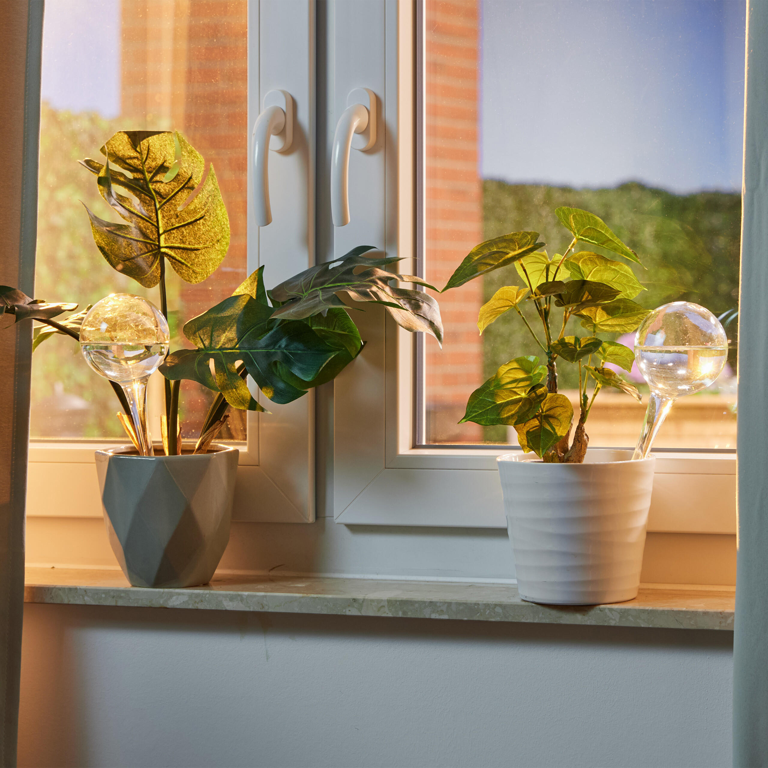 4XBEWÄSSERUNGSKUGEL - Transparent, Glas (9/30/9cm) - Relaxdays