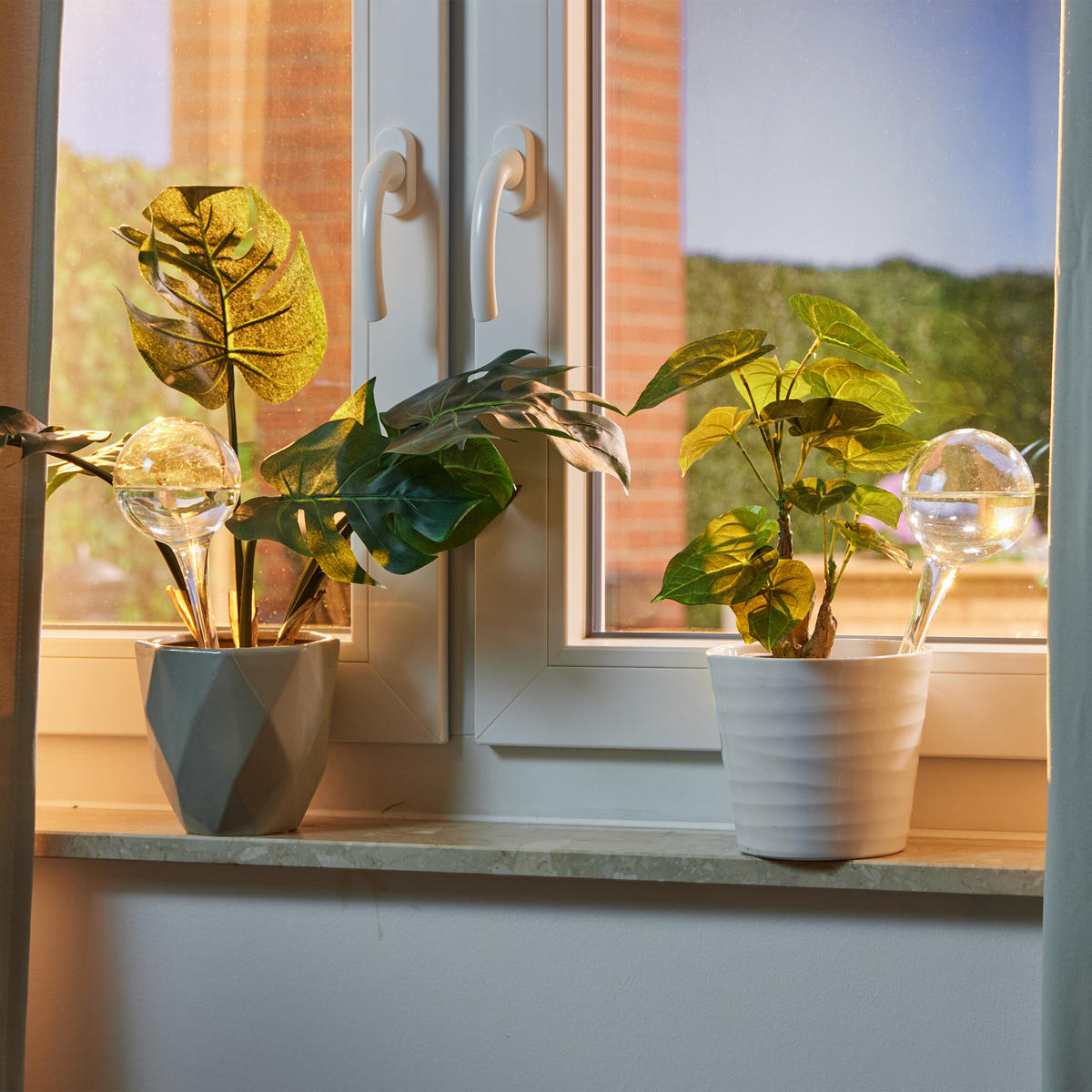 4XBEWÄSSERUNGSKUGEL - Transparent, Glas (9/30/9cm) - Relaxdays