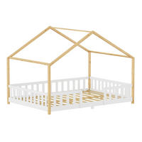 HAUSBETT Treviolo - Weiß/Naturfarben, Holz (140/200cm) - [en.casa]