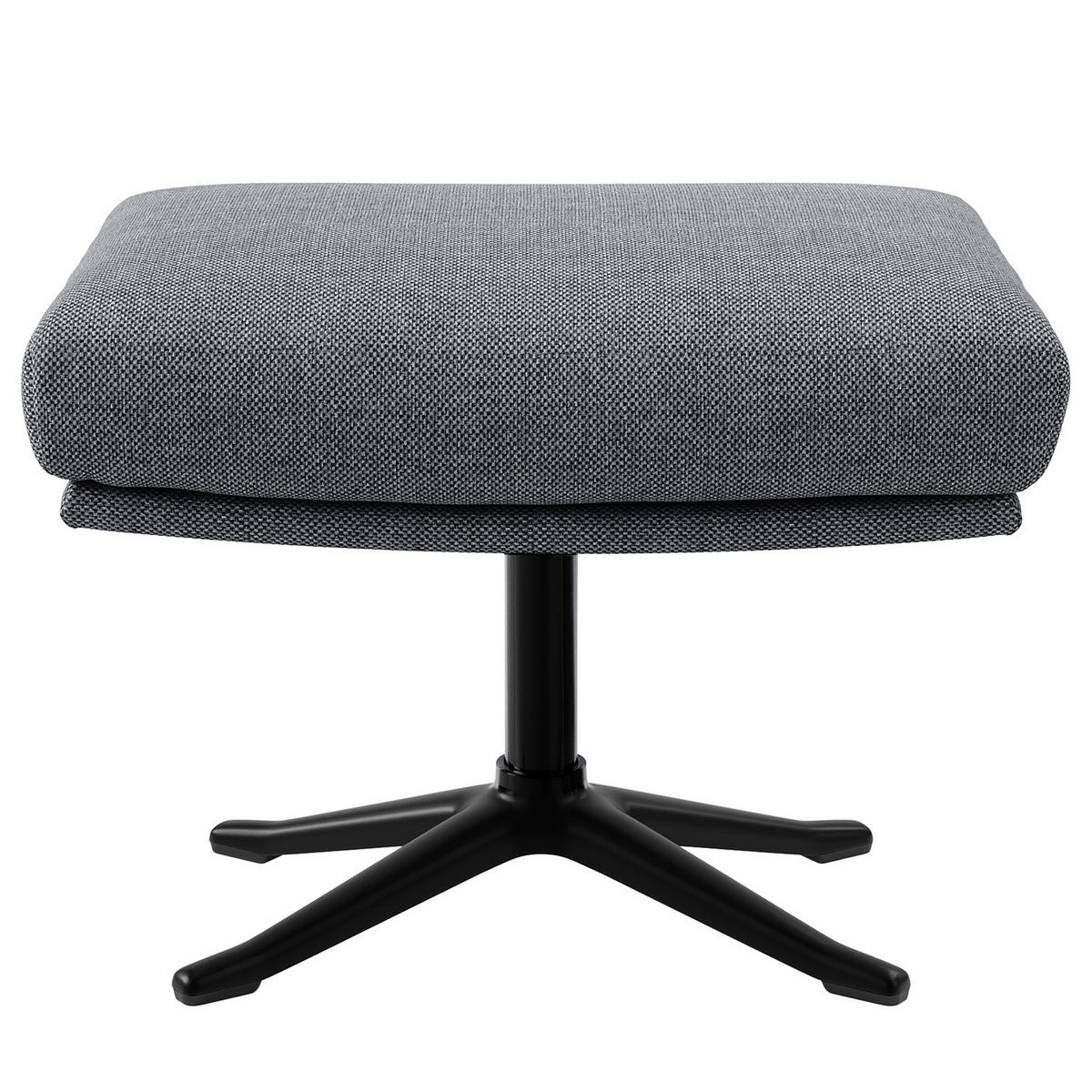 HOCKER mit Kreuzfuß - Schwarz/Grau, Textil/Metall (54/41/41cm) - home24