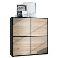 HIGHBOARD Cuba Türen in Eiche Nordic - Silbereichenfarben, Holzwerkstoff (104/105.5/35.5cm) - Vladon