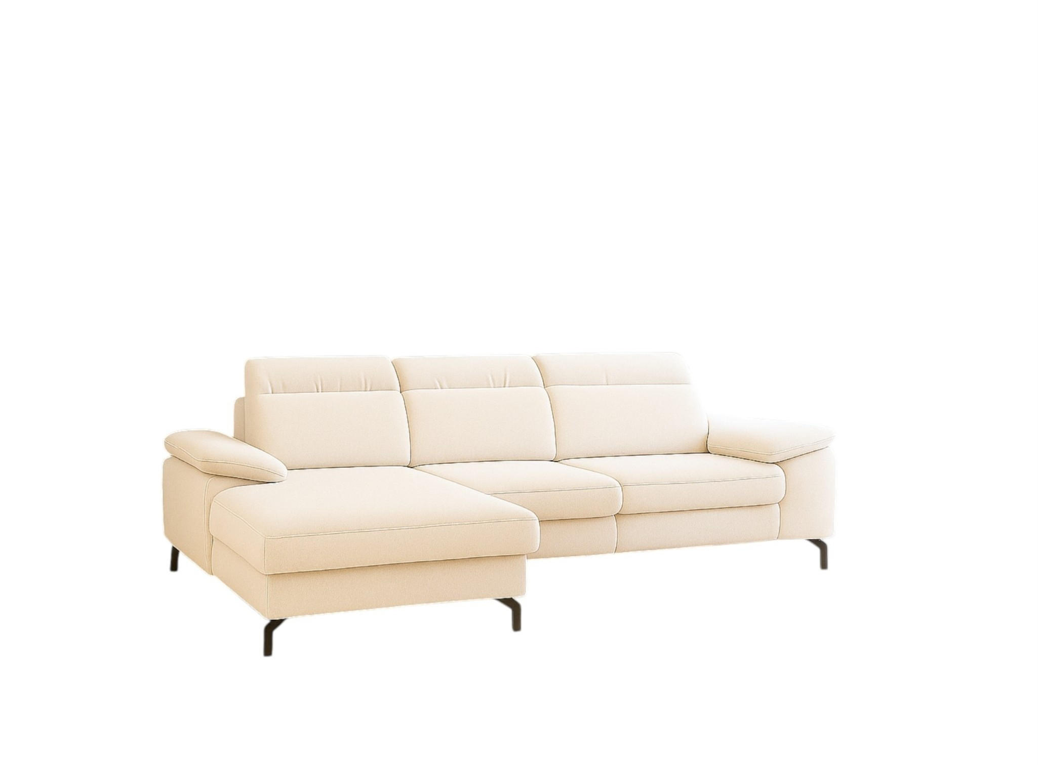ECKSOFA Margit Mit Schlaffunktion - Creme, Holzwerkstoff/Textil (276/184cm) - Fun Möbel