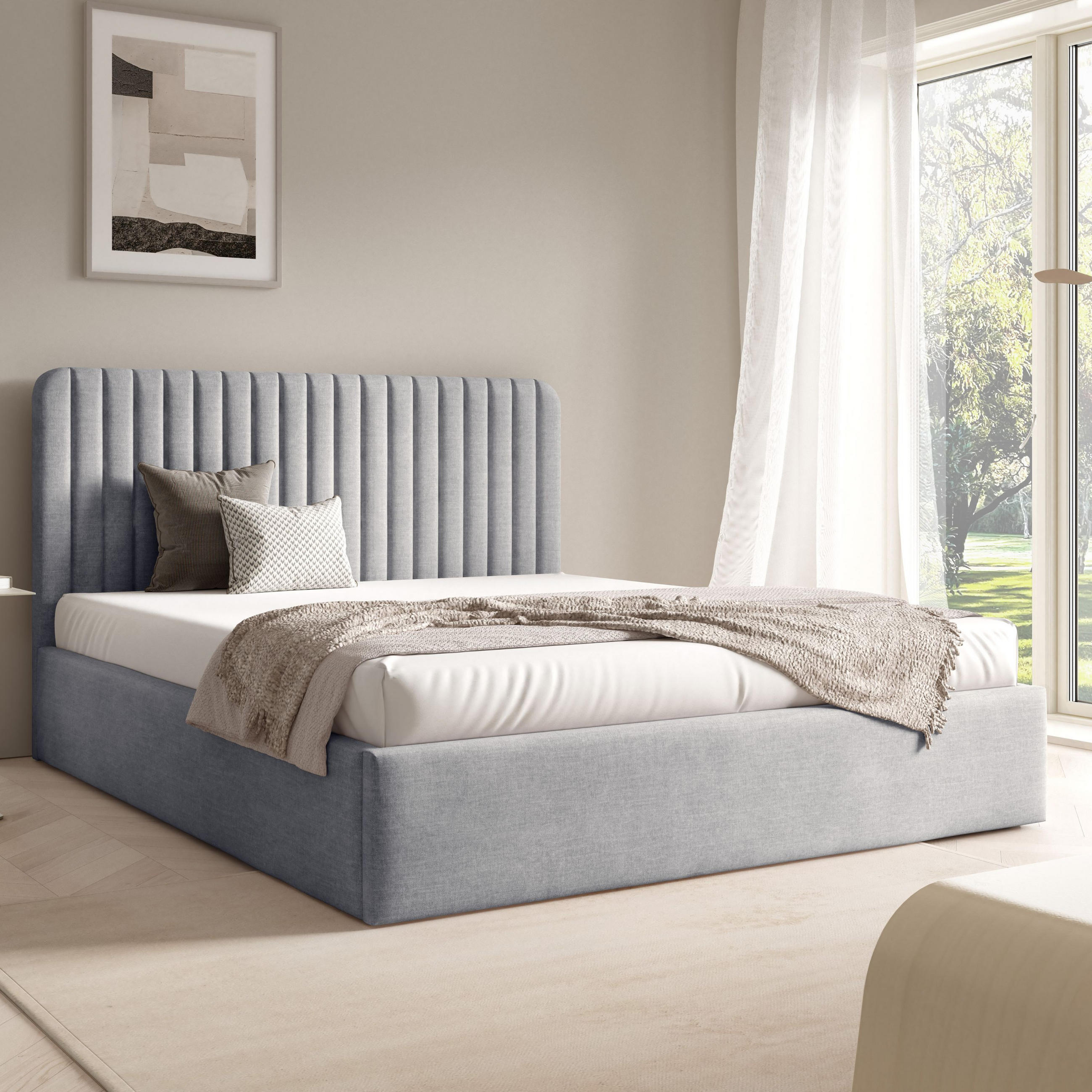 Furnistar Polsterbett Hellgrau 160x200 cm