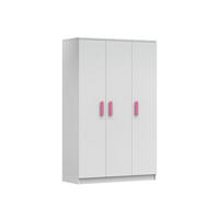KINDERKLEIDERSCHRANK INGE 19 120/192/50 cm Weiß/Rosa - Weiß/Rosa, Holzwerkstoff (120/192/50cm) - Deine Möbel 24