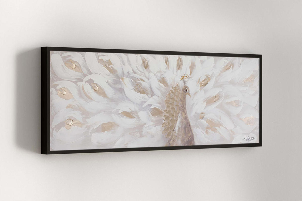 ACRYLBILD HANDGEMALT 150/50 cm - Beige, Holz/Textil (150/50cm) - KUNSTLOFT