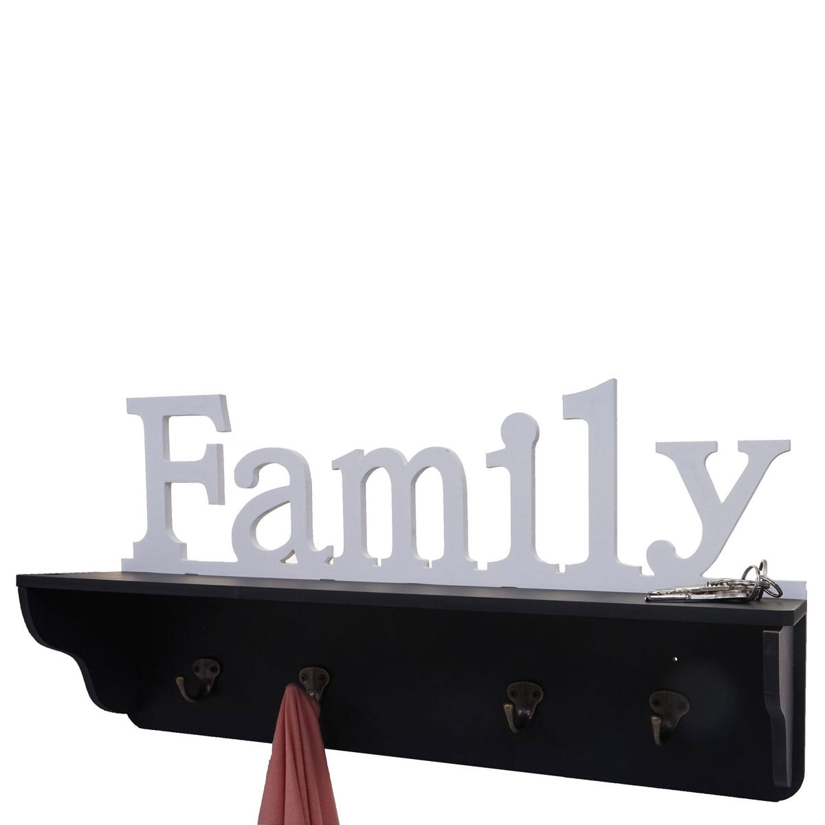 WANDGARDEROBE FAMILY Schwarz, Reinweiß - Schwarz/Weiß, Holz (60/30/13cm) - MCW