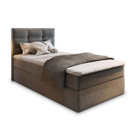 BOXBETT GLOS 100 100x200 cm mit Matratze und Topper - Grau - Grau, Holz (100/200cm) - MASSENO