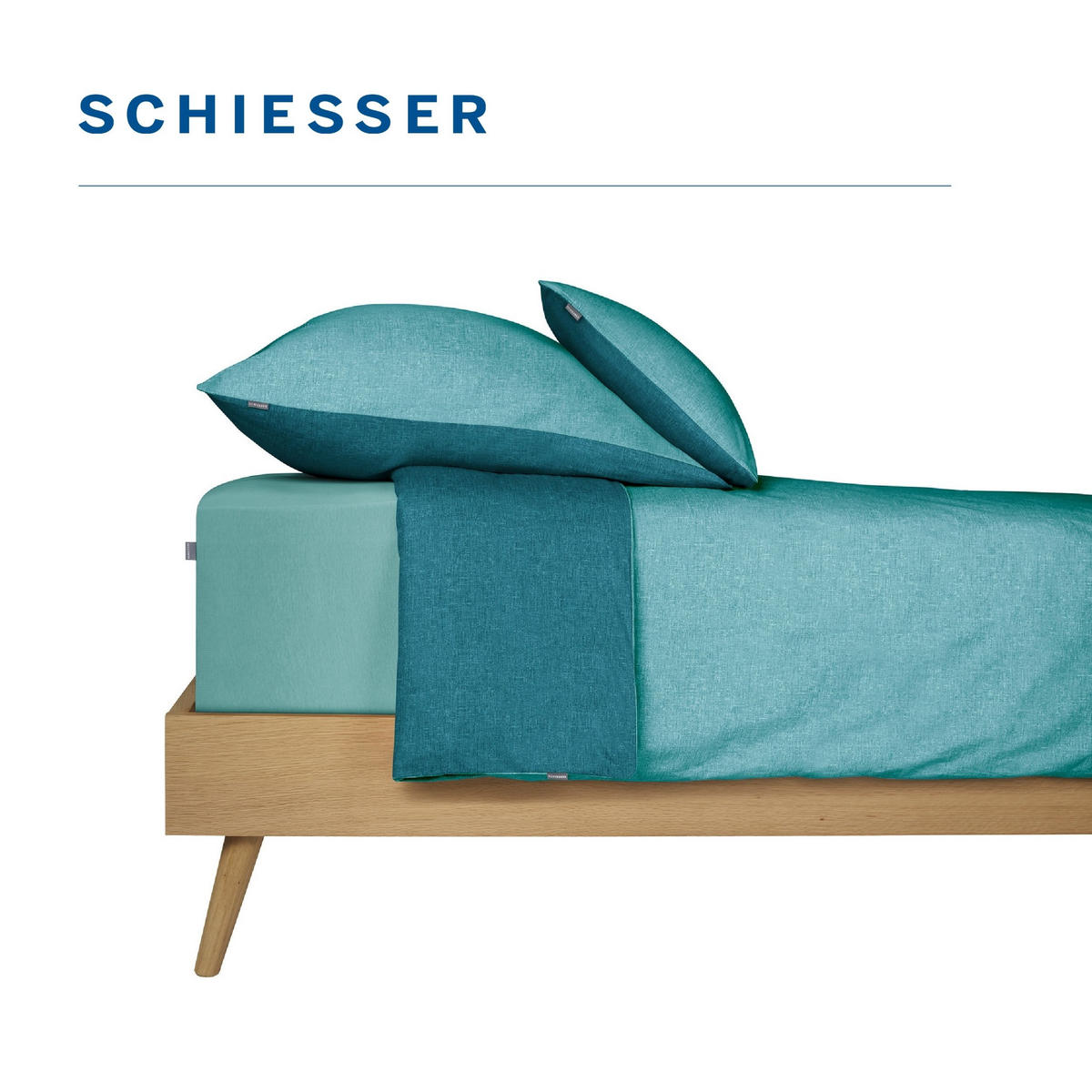 KISSENHÜLLENSET Doubleface Renforcé 2-teilig 40x80 cm Türkis - Türkis, Textil (40/80cm) - SCHIESSER