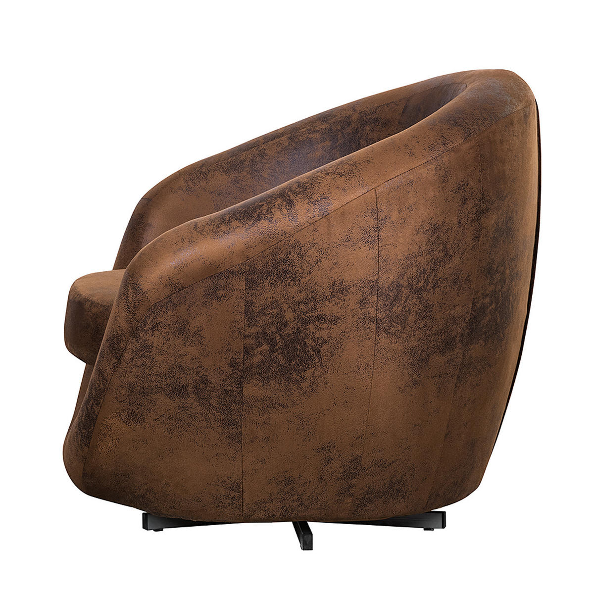DREHSESSEL - Braun/Grau, Textil (92/75/80cm) - home24