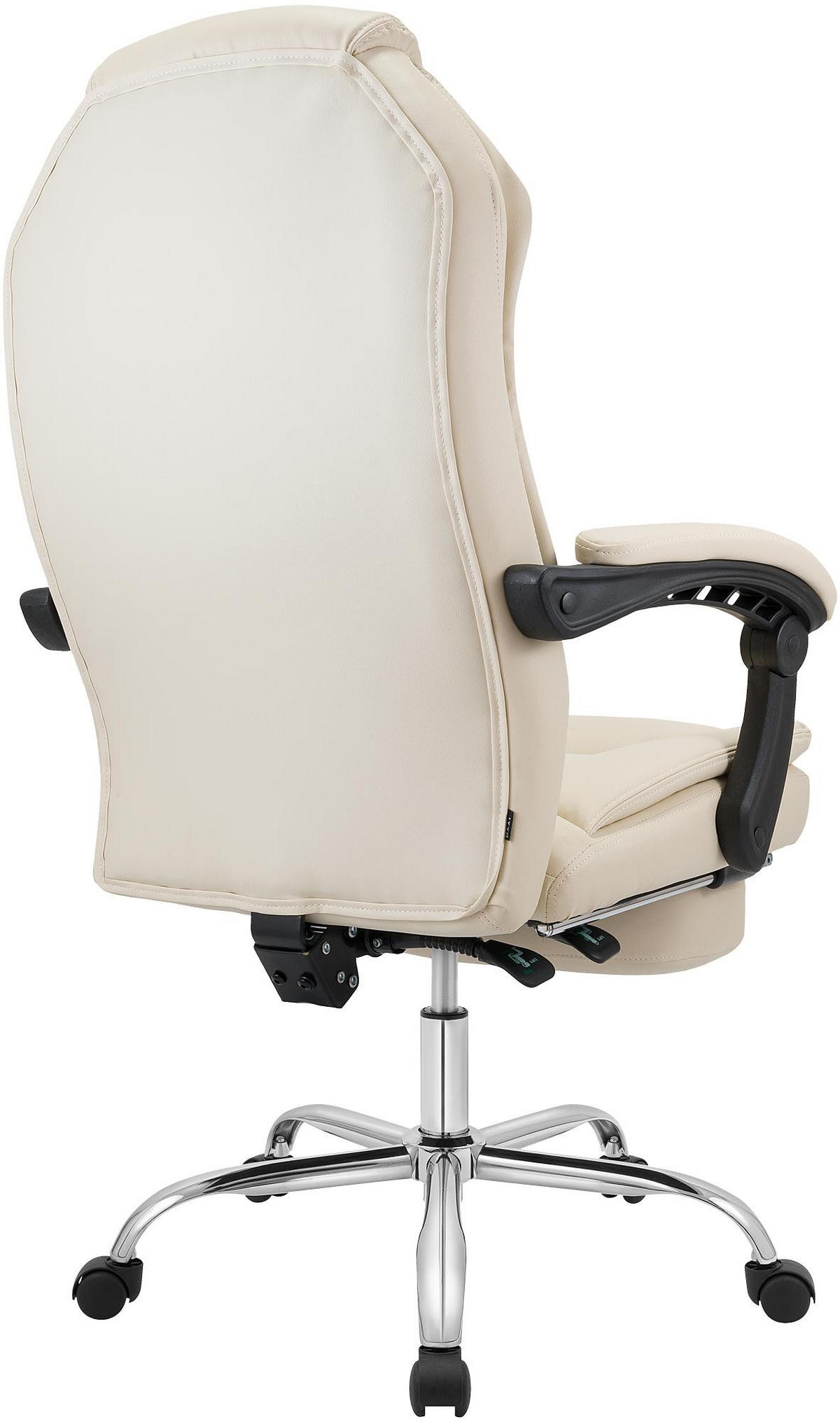 CHEFSESSEL Lederlook Creme - Chromfarben/Creme, Textil/Metall (67/114/64cm) - CLP