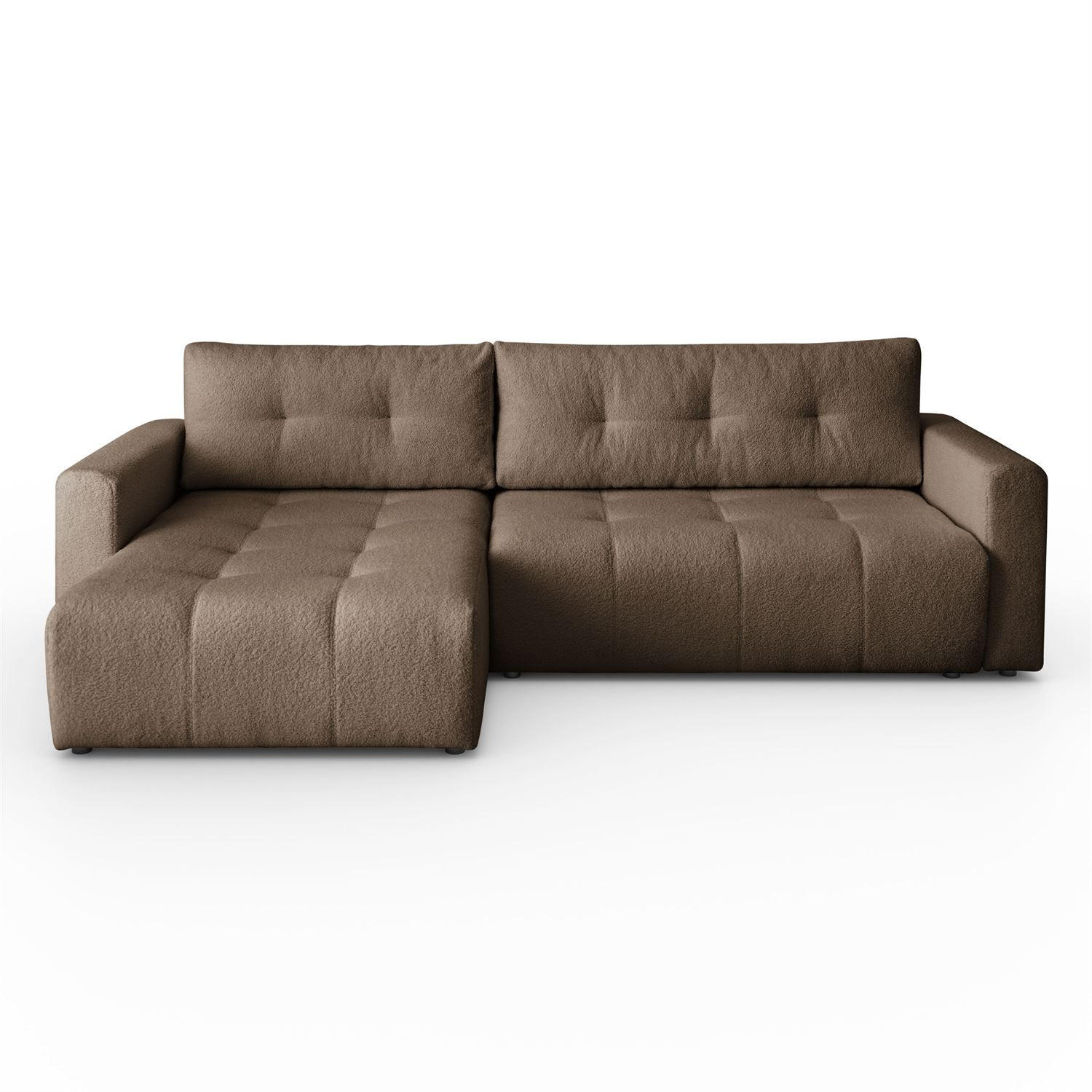 ECKSOFA ASTON mit Schlaffunktion und Bettkasten - Braun, Textil (261/143cm) - Lookway