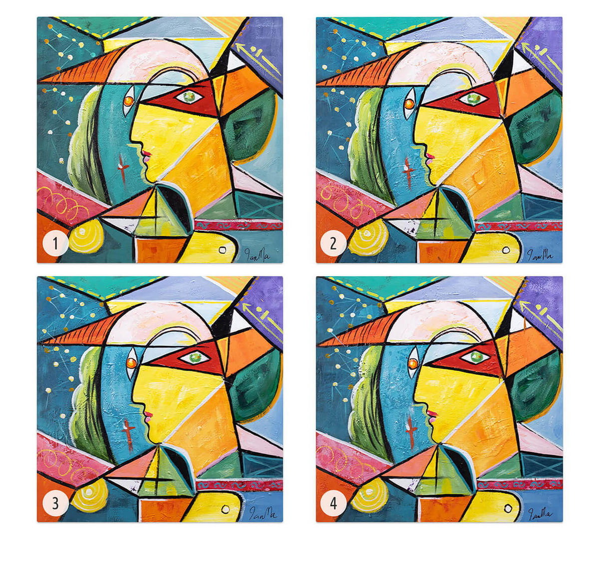 ACRYLBILD HANDGEMALT 80/80 cm - Multicolor, Holz/Textil (80/80cm) - KUNSTLOFT