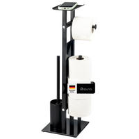 STAND-WC-GARNITUR 4IN1, schwarz - Schwarz, Metall (28/67/20cm) - eluno
