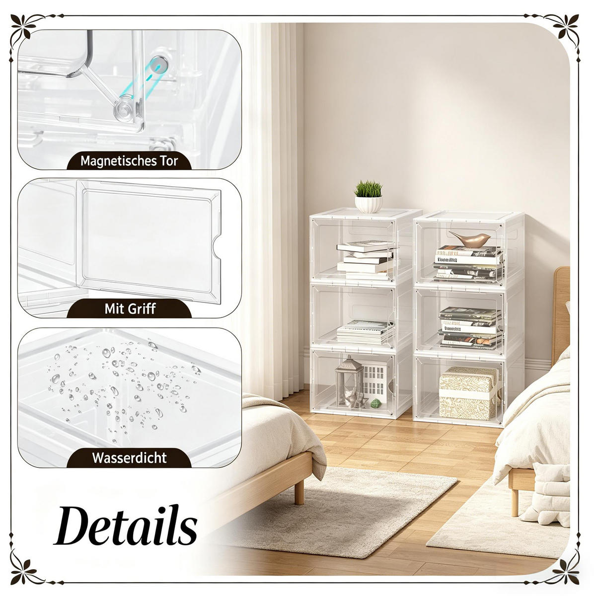 AUFBEWAHRUNGSBOXEN Transparent 3er-Set 27/34/57 cm - Transparent, Kunststoff (27/57/34cm) - PANGIVO