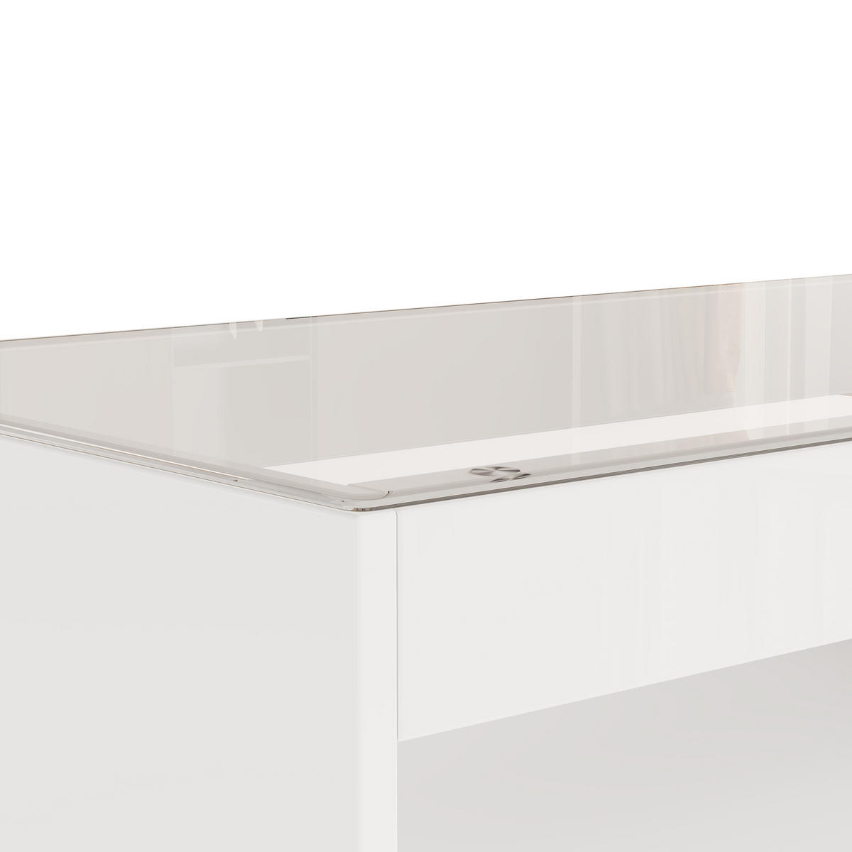 COUCHTISCH 100/50/40 cm mit LED-Beleuchtung in Hochglanzweiß - Weiß, Holzwerkstoff (100/50/40cm) - OKWISH