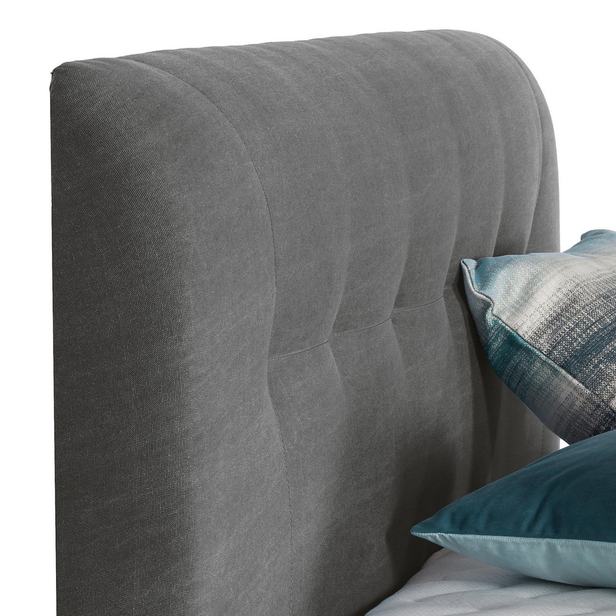 BOXSPRINGBETT - Webstoff - Anthrazit, Naturmaterialien (160/200cm) - home24