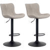 BARHOCKER 2er Set Stoff taupe - Taupe/Schwarz, Textil/Metall (48/83/54cm) - CLP