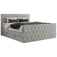 BOXSPRINGBETT MIREN KING DUO 120/200 Hellgrau Struktur - H4 - Hellgrau, Holz/Textil (120/200cm) - MKS