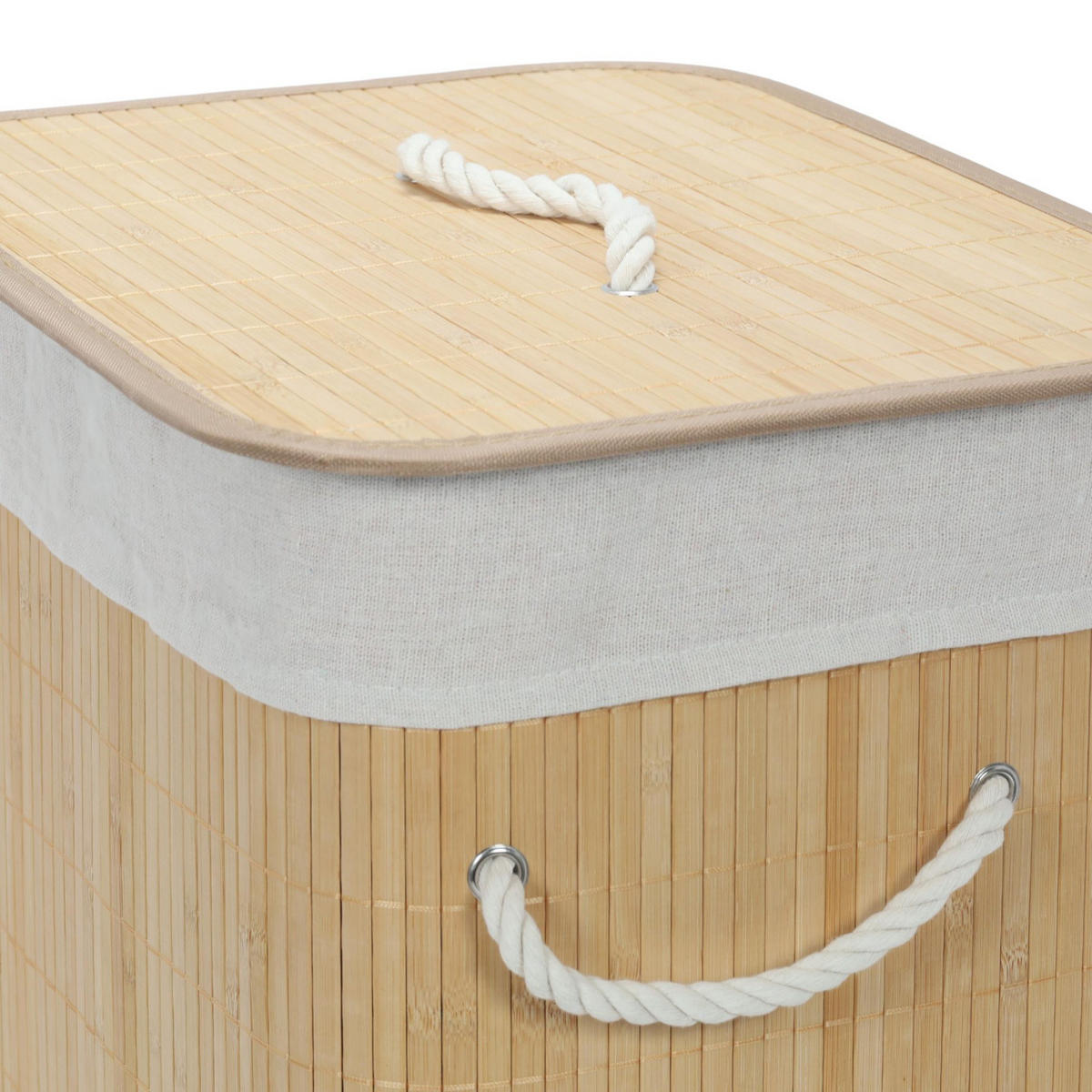 WÄSCHKORB Bambus Sana 60 l - Beige, Naturmaterialien (30/50/40cm) - NUXIO