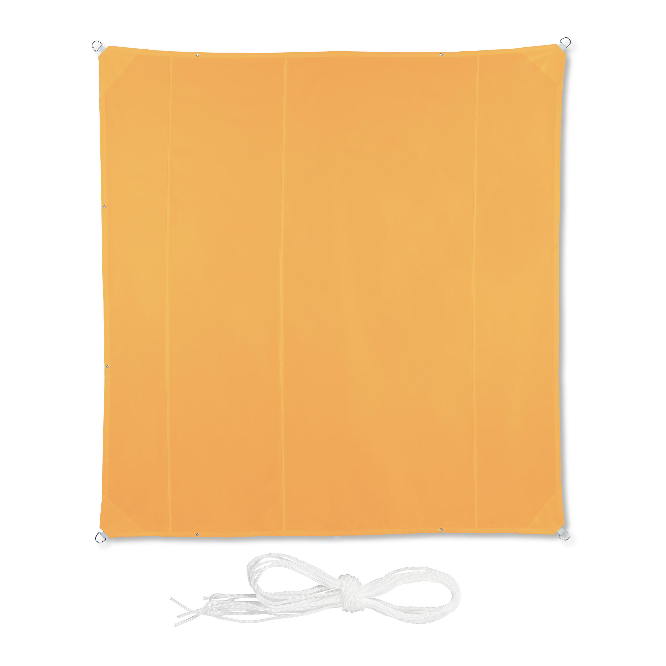 SONNENSEGEL - Gelb, Textil/Metall (500/500cm) - Relaxdays