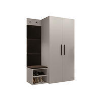 GARDEROBEN-SET Medi IV - Kaschmir/Schwarz, Holzwerkstoff/Kunststoff (80/191/50cm) - MIRJAN24