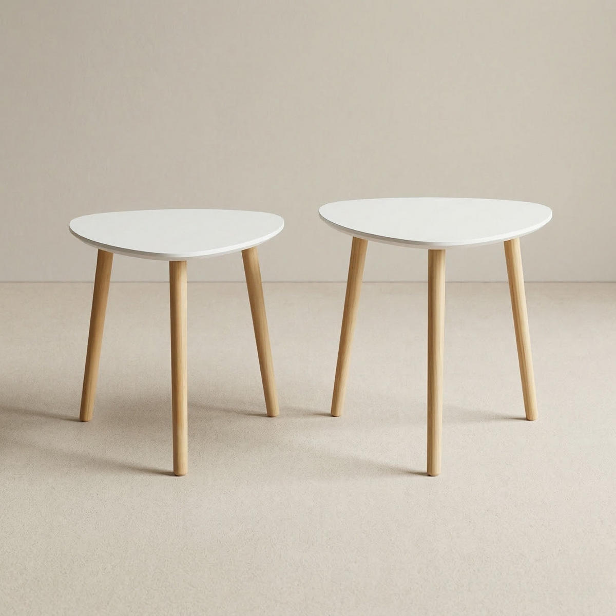 COUCHTISCH-SET Bini 2er-Set - Weiß, Holzwerkstoff (45/45/44.5cm) - EDAXO