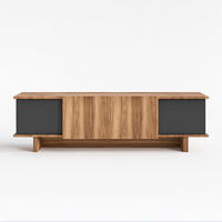 TV-MÖBEL Broni anthrazit 180 cm im zeitgenössischen Stil mit Schrank - Grau, Holzwerkstoff (180/50/33cm) - Concept Usine