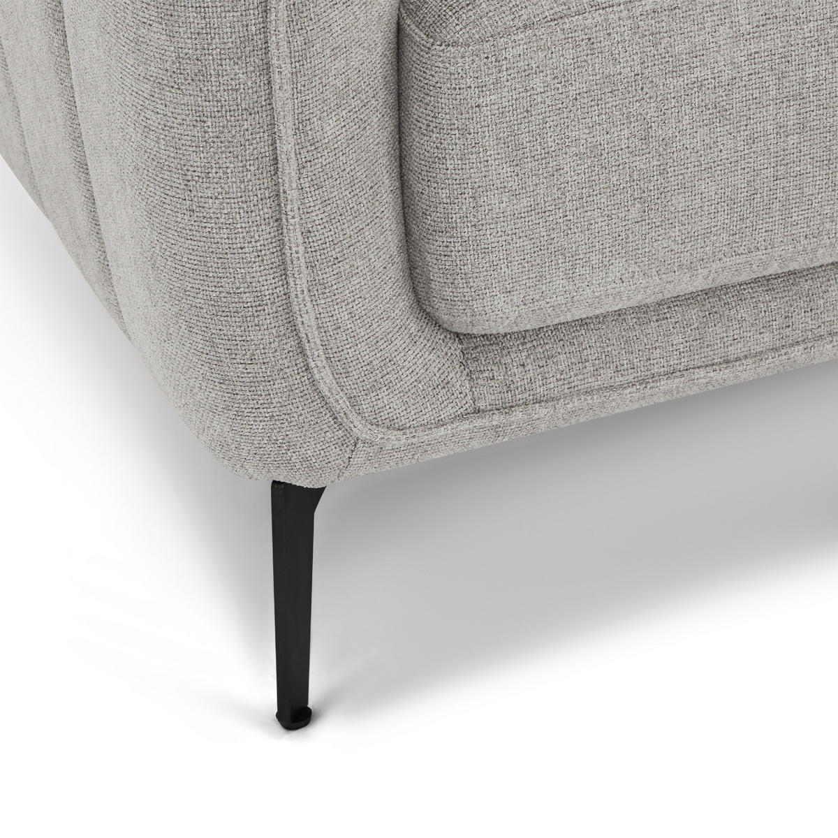 ZWEISITZER-SOFA Webstoff Grau - Schwarz/Grau, Textil/Metall (158/85/85cm) - Furnhouse