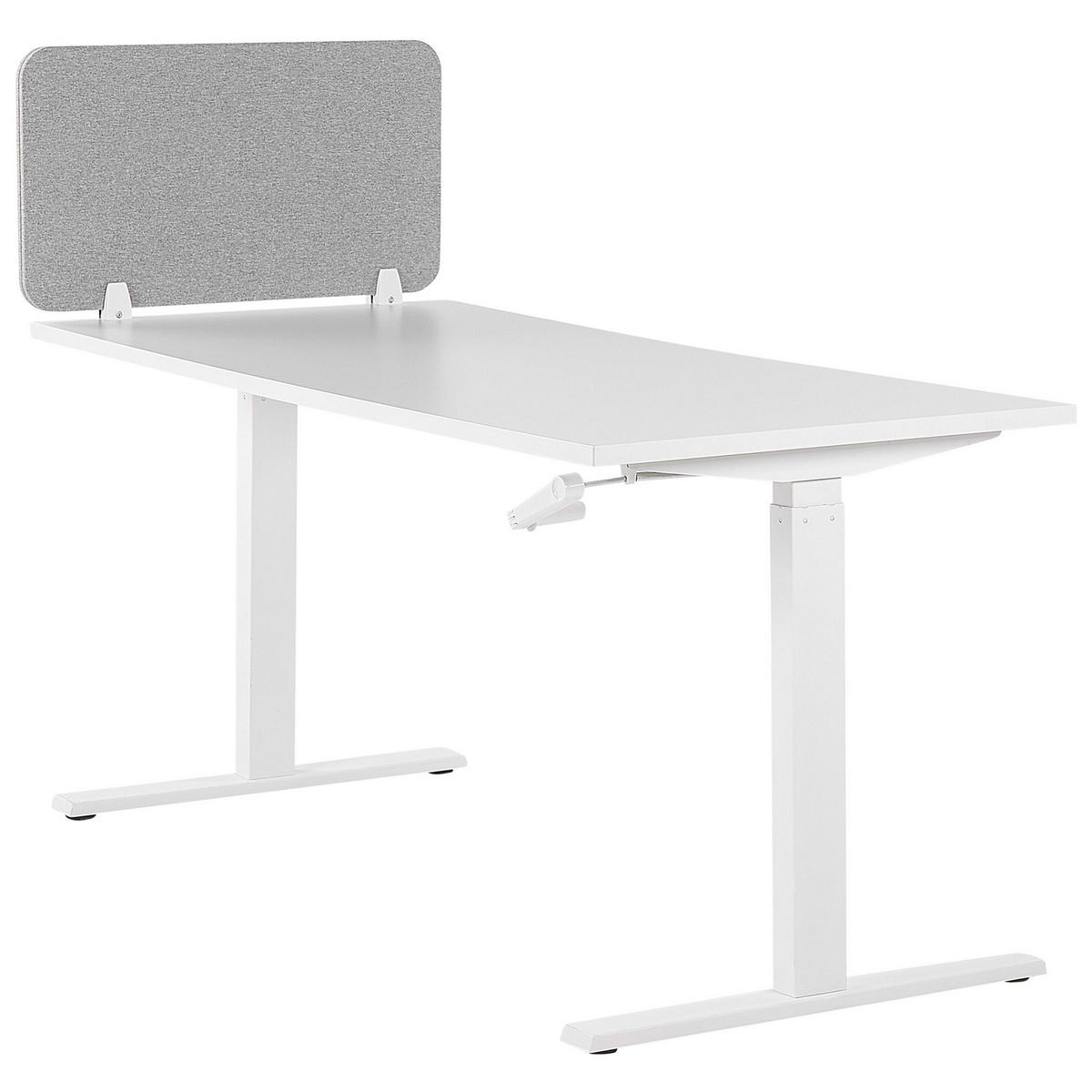 SCHREIBTISCHTRENNWAND 80 x 40 cm Hellgrau Wally - Hellgrau, Textil (80/40/2cm) - Beliani