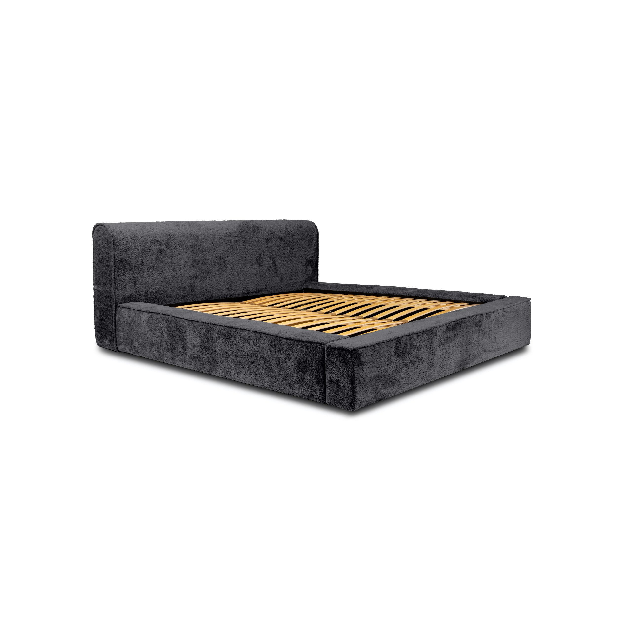 POLSTERBETT aus Polstermaterial Pedrosa 180x200 cm, Schwarz - Schwarz, Textil (180/200cm) - Fedve