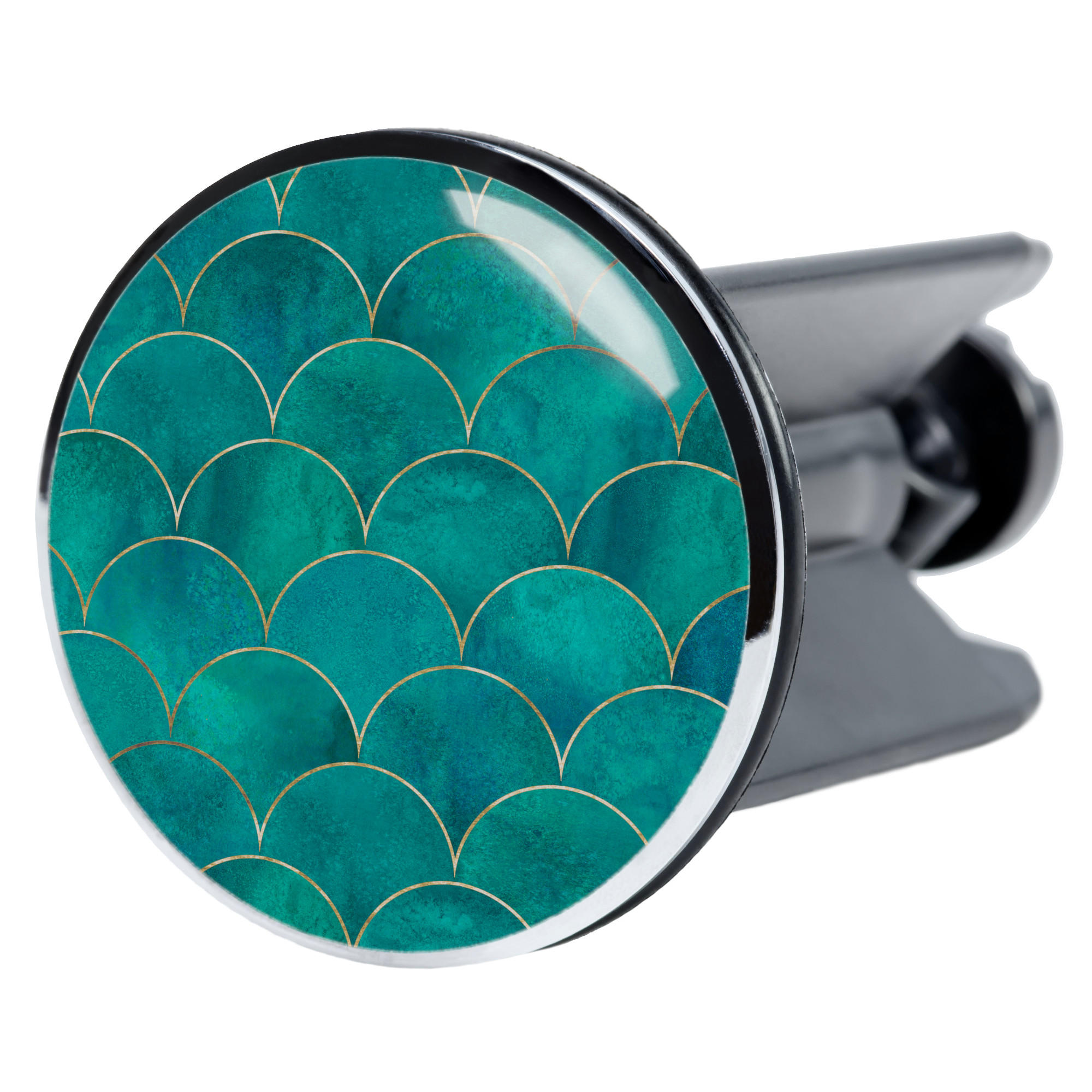 WASCHBECKENSTÖPSEL Aquarell - Blau, Kunststoff/Metall (4/7/7cm) - Sanilo