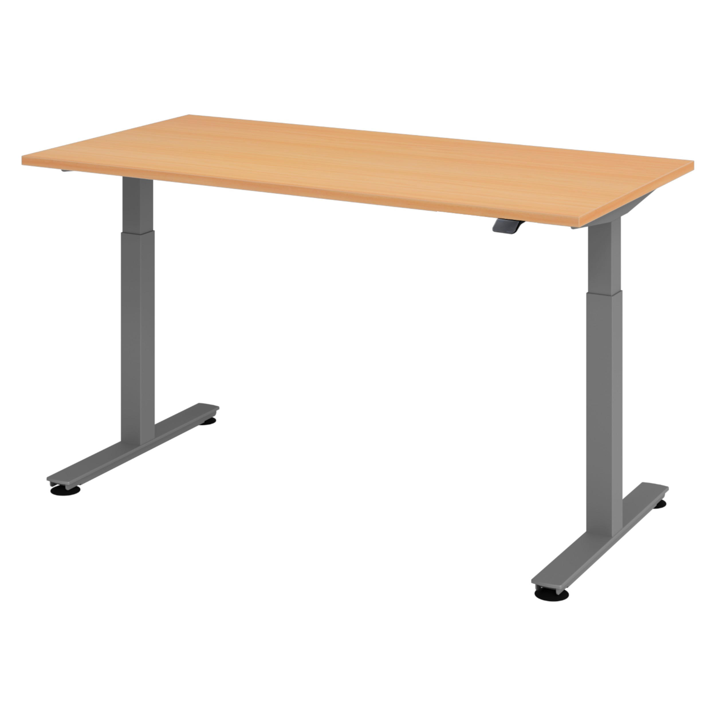 SCHREIBTISCH elektrisch XMST 80/160/74 cm in Buchefarben/Graphitfarben - Buchefarben/Graphitfarben, Holzwerkstoff (80/160/74cm) - bümö