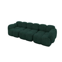3-SITZER modulares Sofa Miko-S2 300x118x75 cm Grün Velours - Schwarz/Grün, Holzwerkstoff/Kunststoff (300/75/118cm) - ALTDECOR