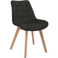 STUHL Cord Anthrazit - Eukalyptusholzfarben/Anthrazit, Holz/Textil (53/84/63cm) - CLP
