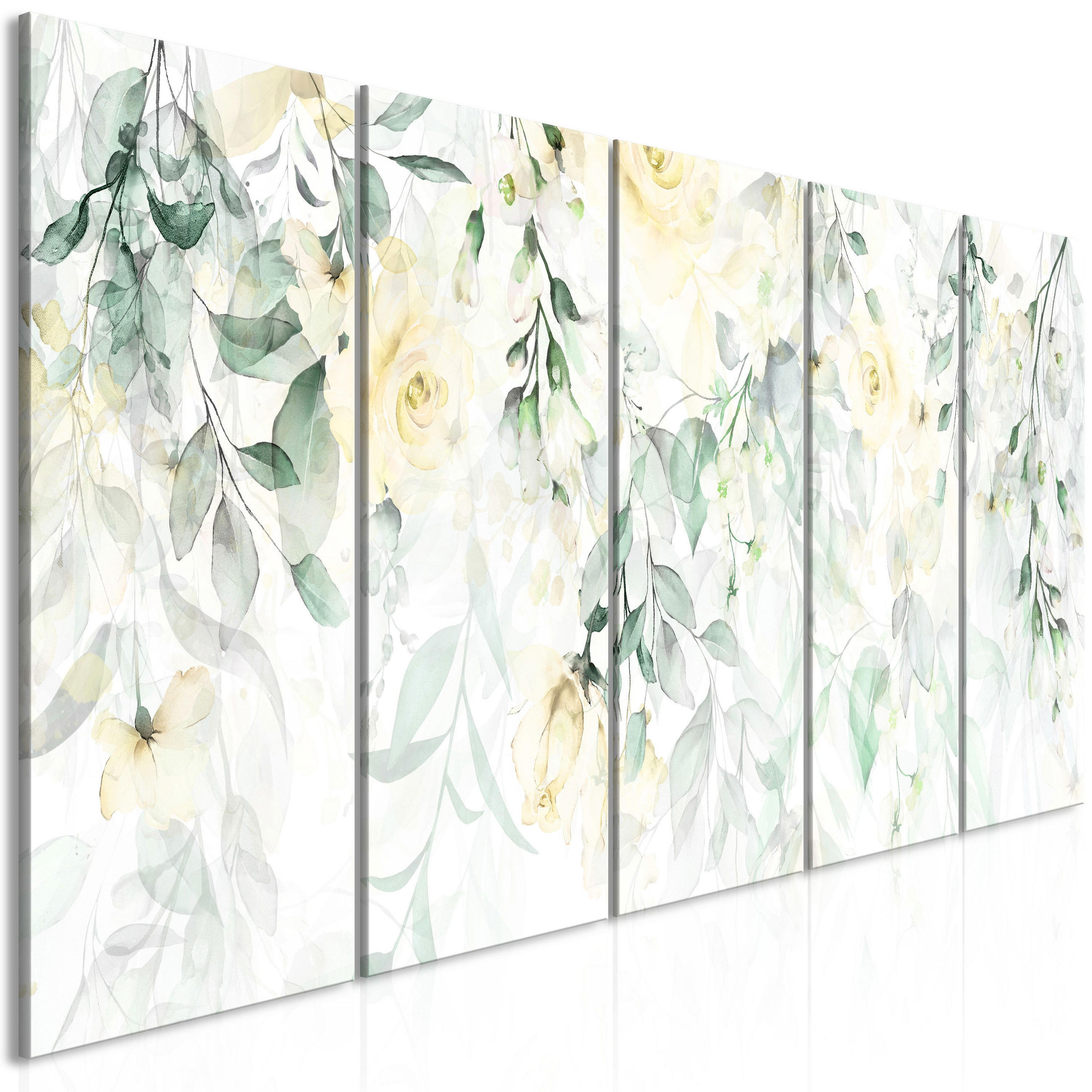 KUNSTDRUCK Grün 225/90 cm - Gelb/Grün, Textil (225/90cm) - KUNSTLOFT