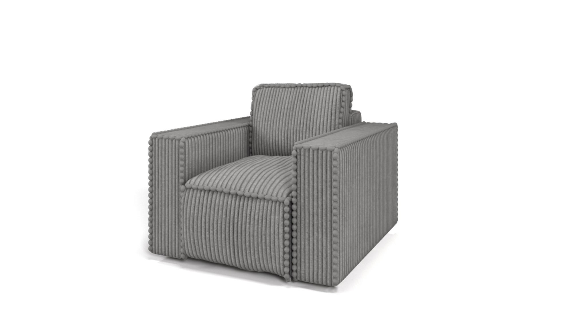 SESSEL Vajana - Grau, Holzwerkstoff/Textil (85/86/102cm) - Fun Möbel